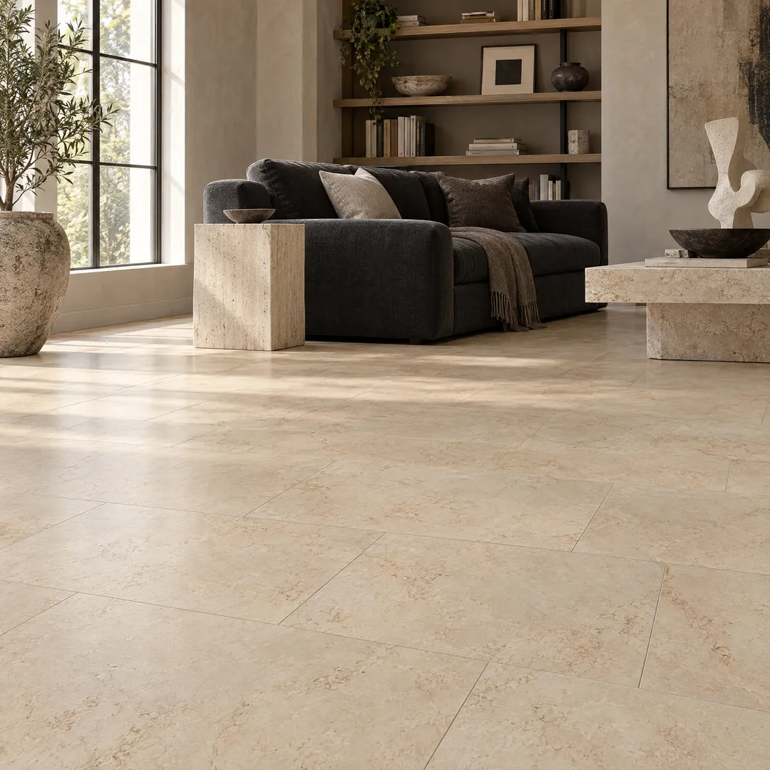 LifeProof tile, Limestone, in a room, photo 2 of 4