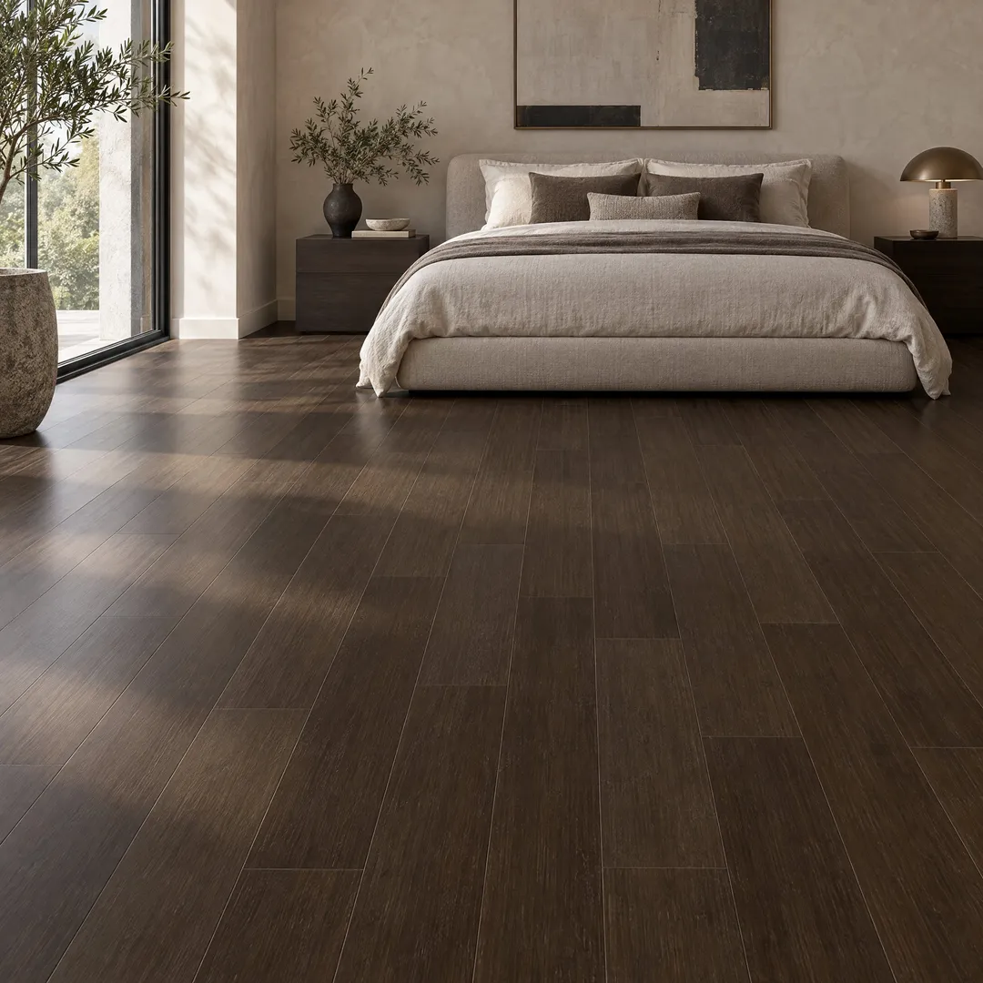 Lifeproof Barrington 7 mm T x 5.2 in W x 36.22 in L Waterproof Engineered Click Bamboo Flooring (13.07 sf/case), in a room, photo 8 of 8