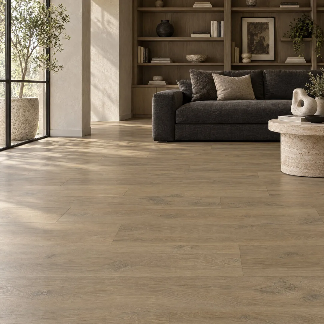 Lifeproof Stella Oak 22 MIL x 8.7 in. W x 59 in. L Click Lock Waterproof Luxury Vinyl Plank Flooring (25 sq. ft./case), in a room, photo 2 of 2