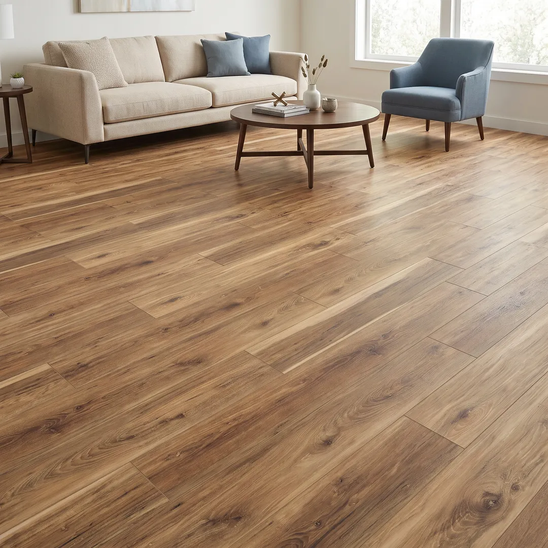 Lifeproof Sundance Canyon Hickory 22 MIL x 7.1 in. W x 48 in. L Click Lock Waterproof Luxury Vinyl Plank Flooring (476.3 sqft/plt), in a room, photo 2 of 2