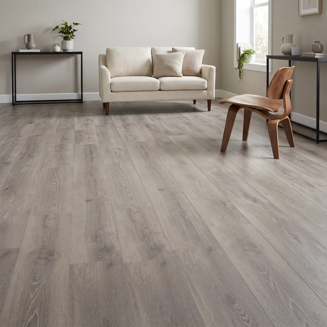 Lifeproof Terrado Oak Water Resistant 12 mm Laminate Flooring (19.83 sq. ft. / case), in a room, photo 2 of 4