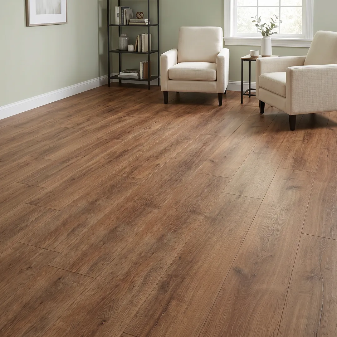 Lifeproof vinyl flooring, Trail Oak, in a room, photo 2 of 13
