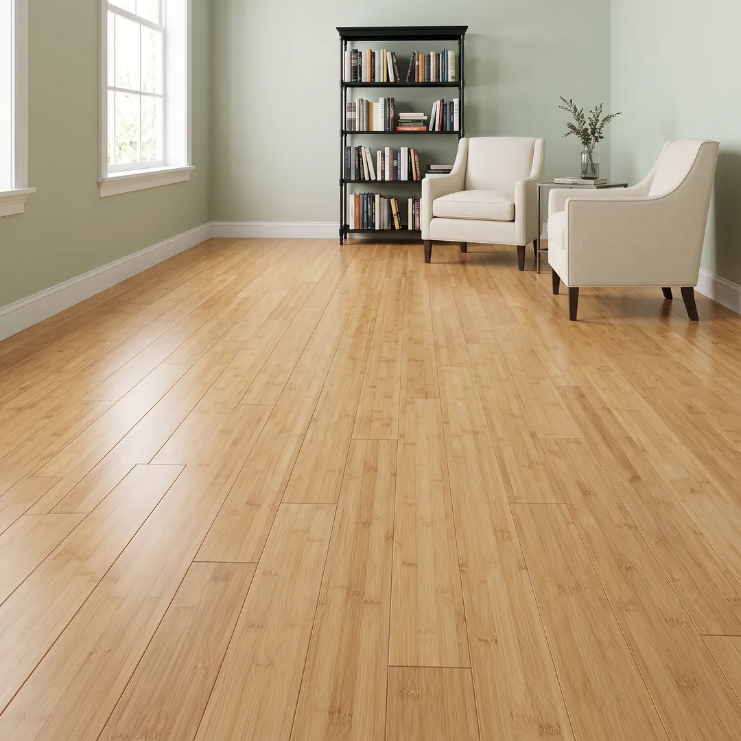 Lifeproof Waverly 7 mm T x 5 in W x 38.58 in L Waterproof Engineered Click Bamboo Flooring (13.40 sf/case), in a room, photo 2 of 2