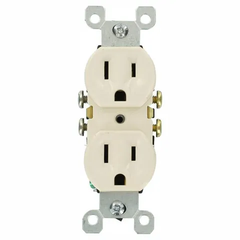 15A Light Almond Residential Duplex Outlet (10-Pack)