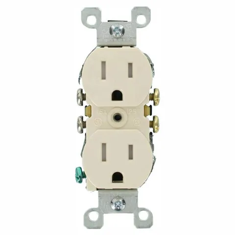 15A Tamper-Resistant Duplex Outlet, Light Almond (10-Pack)