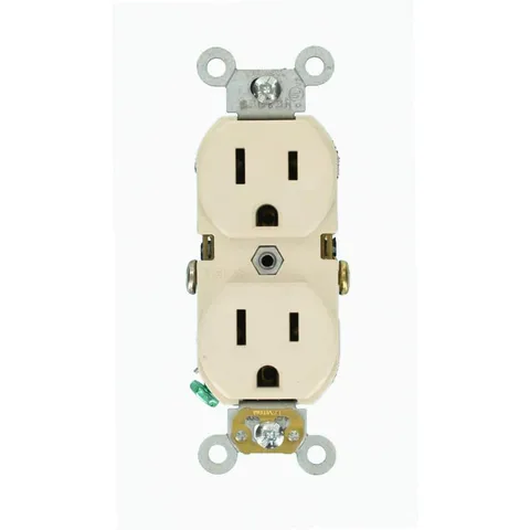 15A Commercial Duplex Outlet – Light Almond