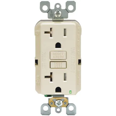 20A SmartlockPro Self-Test Tamper-Resistant GFCI Outlet (Light Almond)