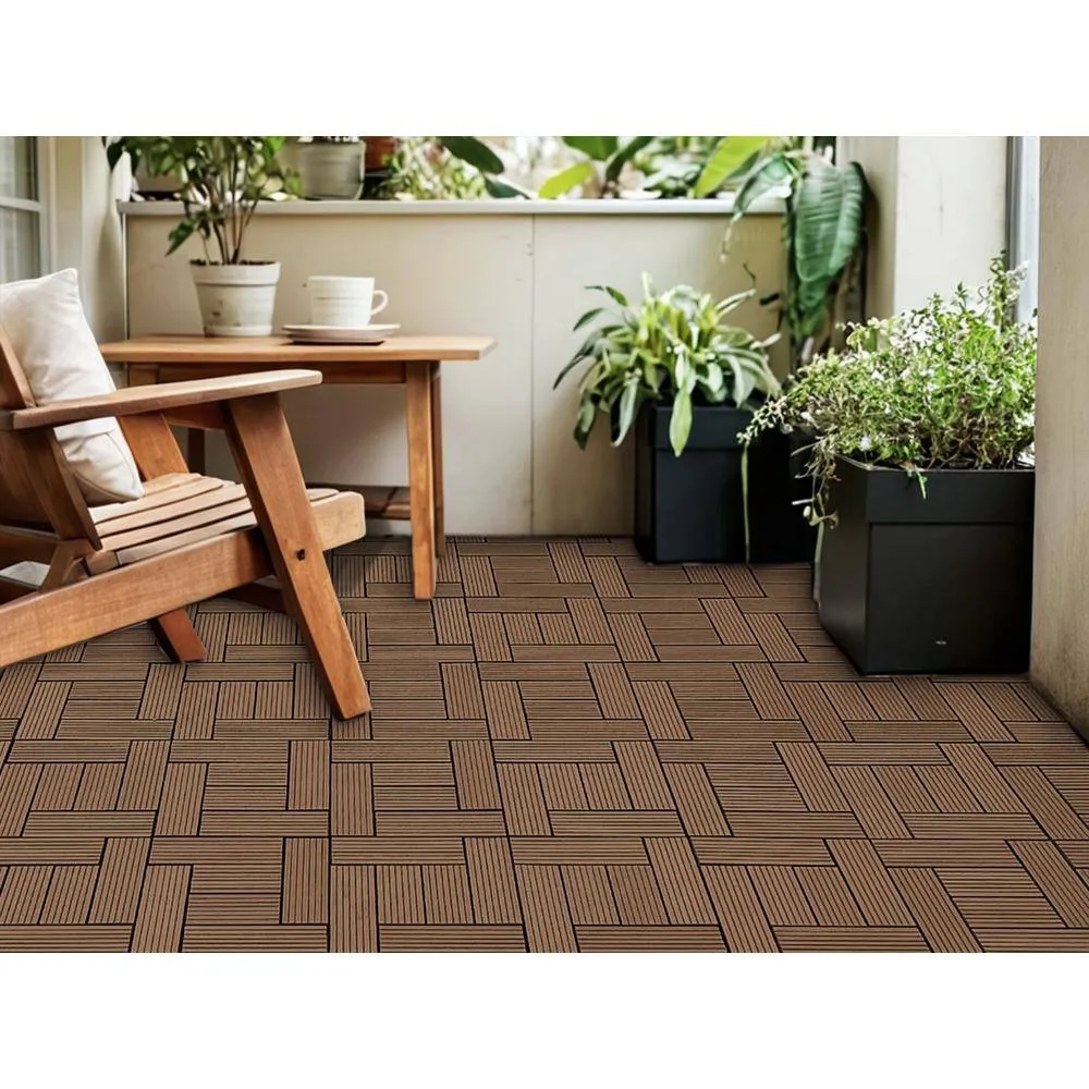 Tidoin Outdoor 1 ft. x 1 ft. Composite Deck Tile in Light Coffee(20 Per Box), photo 5 of 5