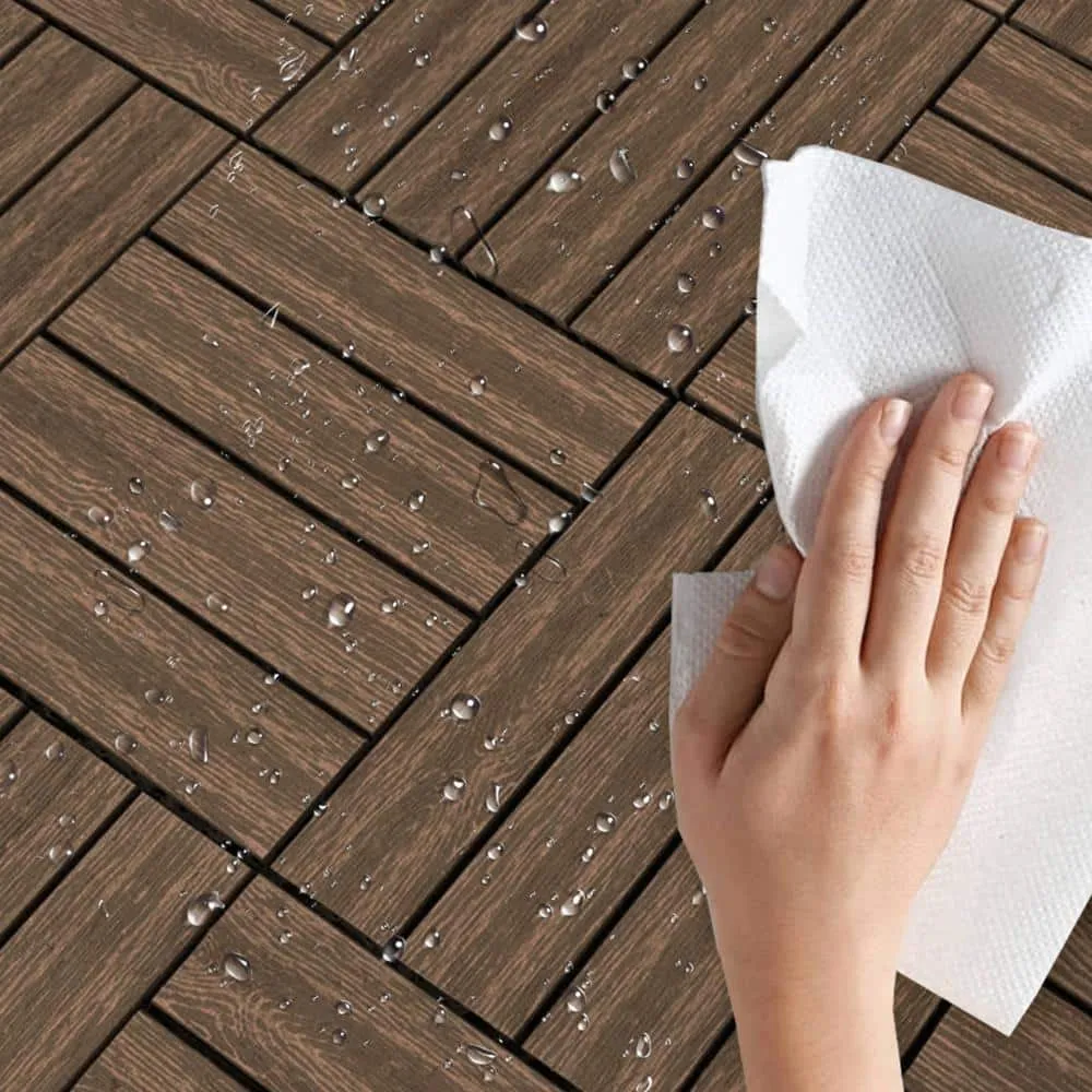 Tidoin Outdoor 1 ft. x 1 ft. Composite Deck Tile in Light Coffee(20 Per Box), photo 5 of 5