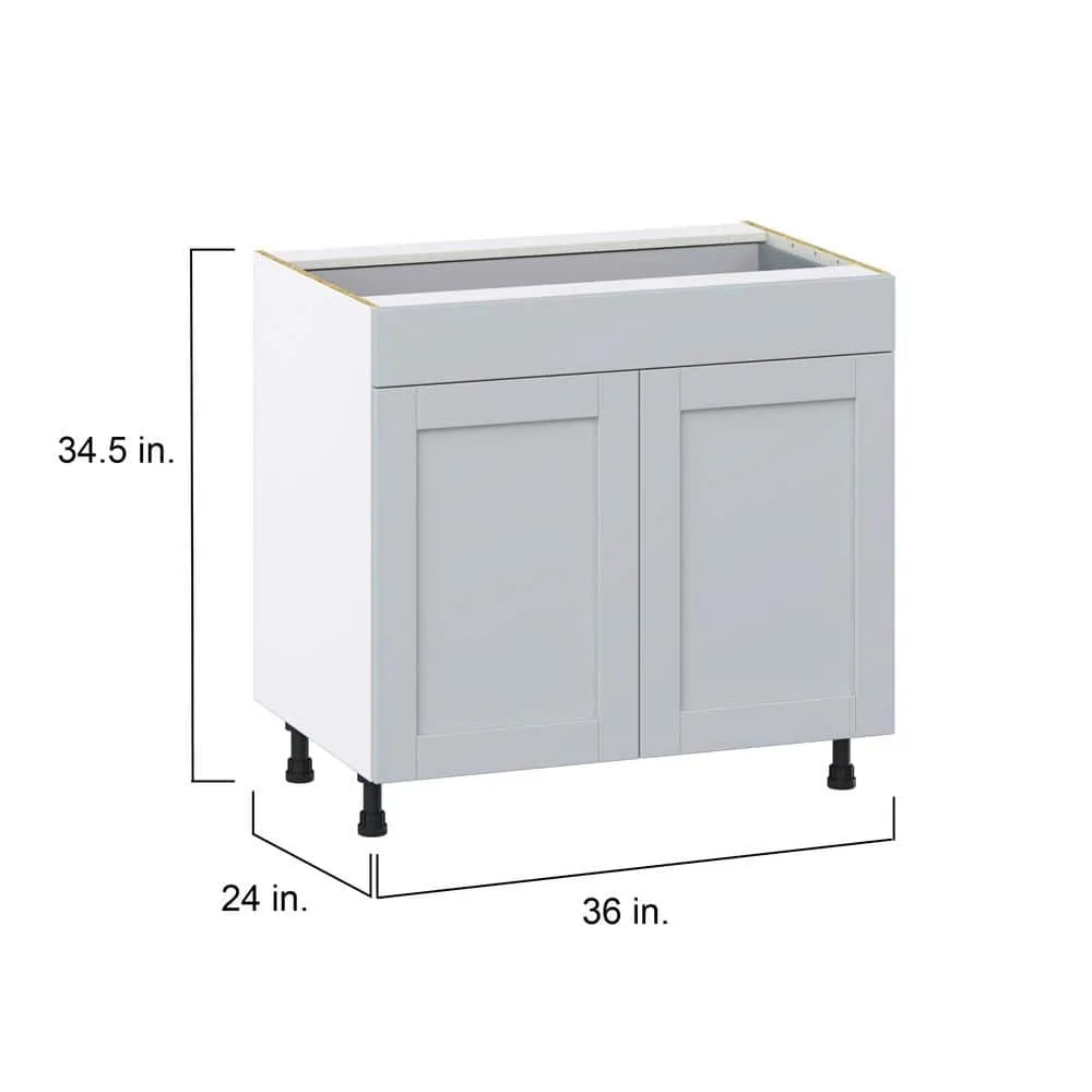 J COLLECTION Cumberland Light Gray Shaker Assembled Base Kitchen Cabinet with a Drawer (36 in. W x 34.5 in. H x 24 in. D), photo 4 of 12