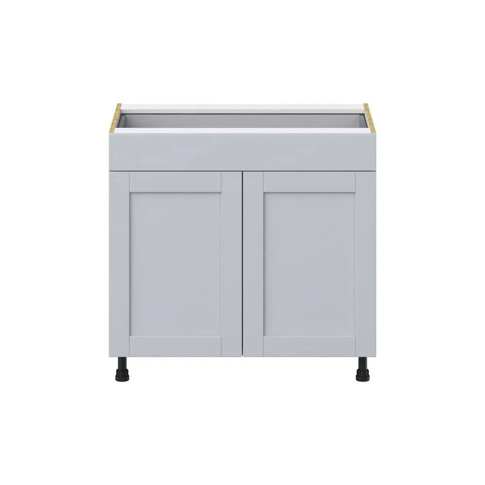 J COLLECTION Cumberland Light Gray Shaker Assembled Base Kitchen Cabinet with a Drawer (36 in. W x 34.5 in. H x 24 in. D), photo 8 of 12