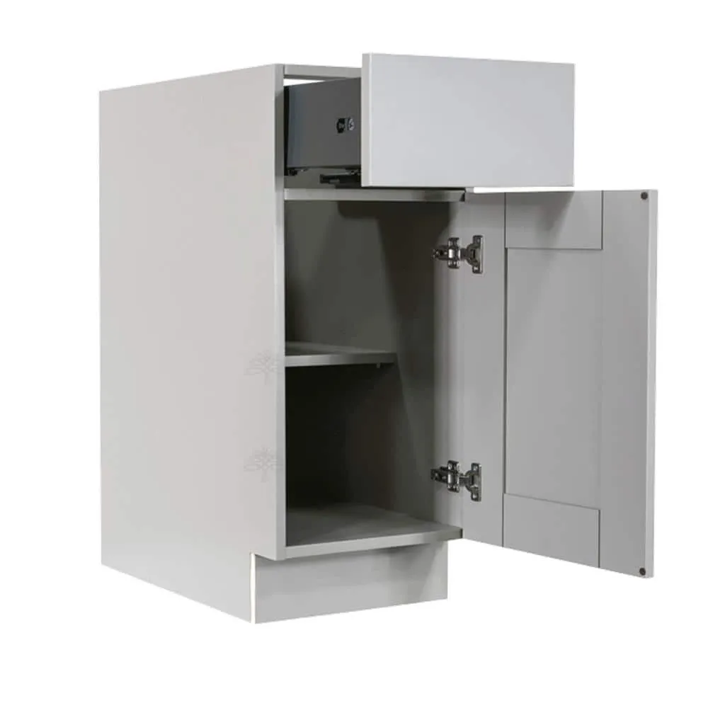 LIFEART CABINETRY Anchester Assembled 15x34.5x24 in. Base Cabinet with 1 Door and 1 Drawer in Light Gray, photo 3 of 6