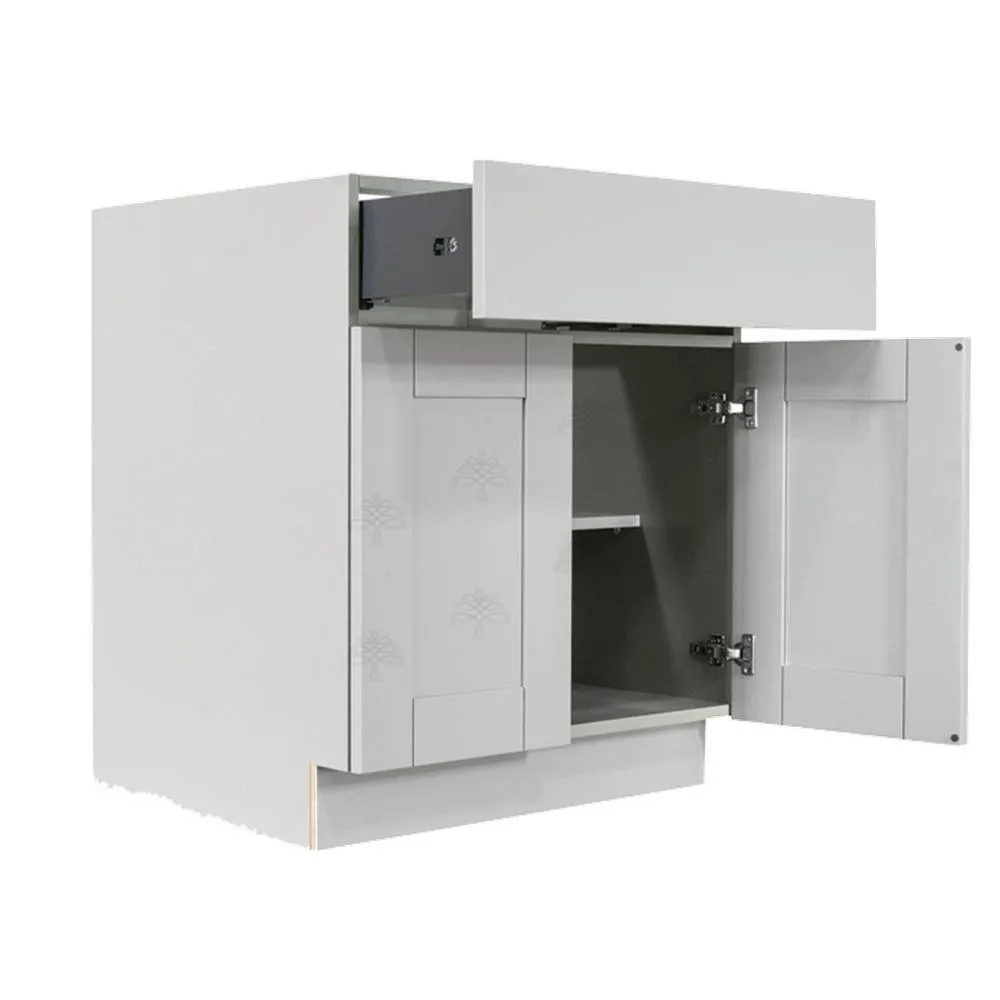 LIFEART CABINETRY Anchester Assembled 30x34.5x24 in. Base Cabinet with 2 Doors and 1 Drawer in Light Gray, photo 3 of 6