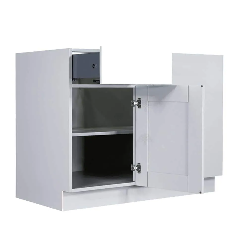 LIFEART CABINETRY Anchester Assembled 39x34.5x24 in. Base Blind Corner Cabinet in Light Gray, photo 4 of 7