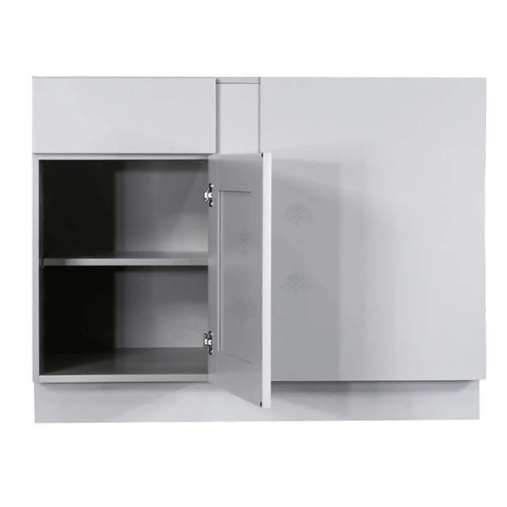 LIFEART CABINETRY Anchester Assembled 39x34.5x24 in. Base Blind Corner Cabinet in Light Gray, photo 3 of 7