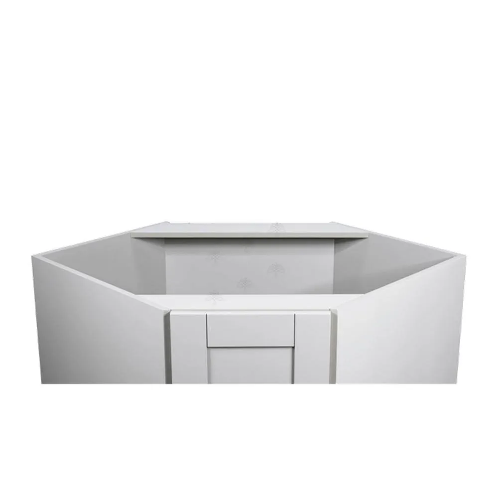LIFEART CABINETRY Anchester Assembled 36x34.5x24 in. Base Diagonal Cabinet in Light Gray, photo 6 of 9