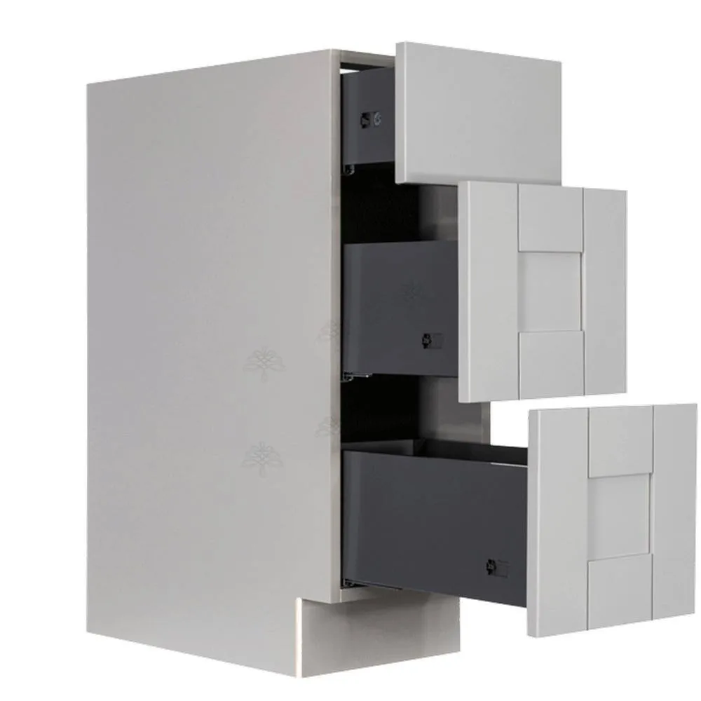 LIFEART CABINETRY Anchester Assembled 21x34.5x24 in. Base Cabinet with 3 Drawers in Light Gray, photo 2 of 6