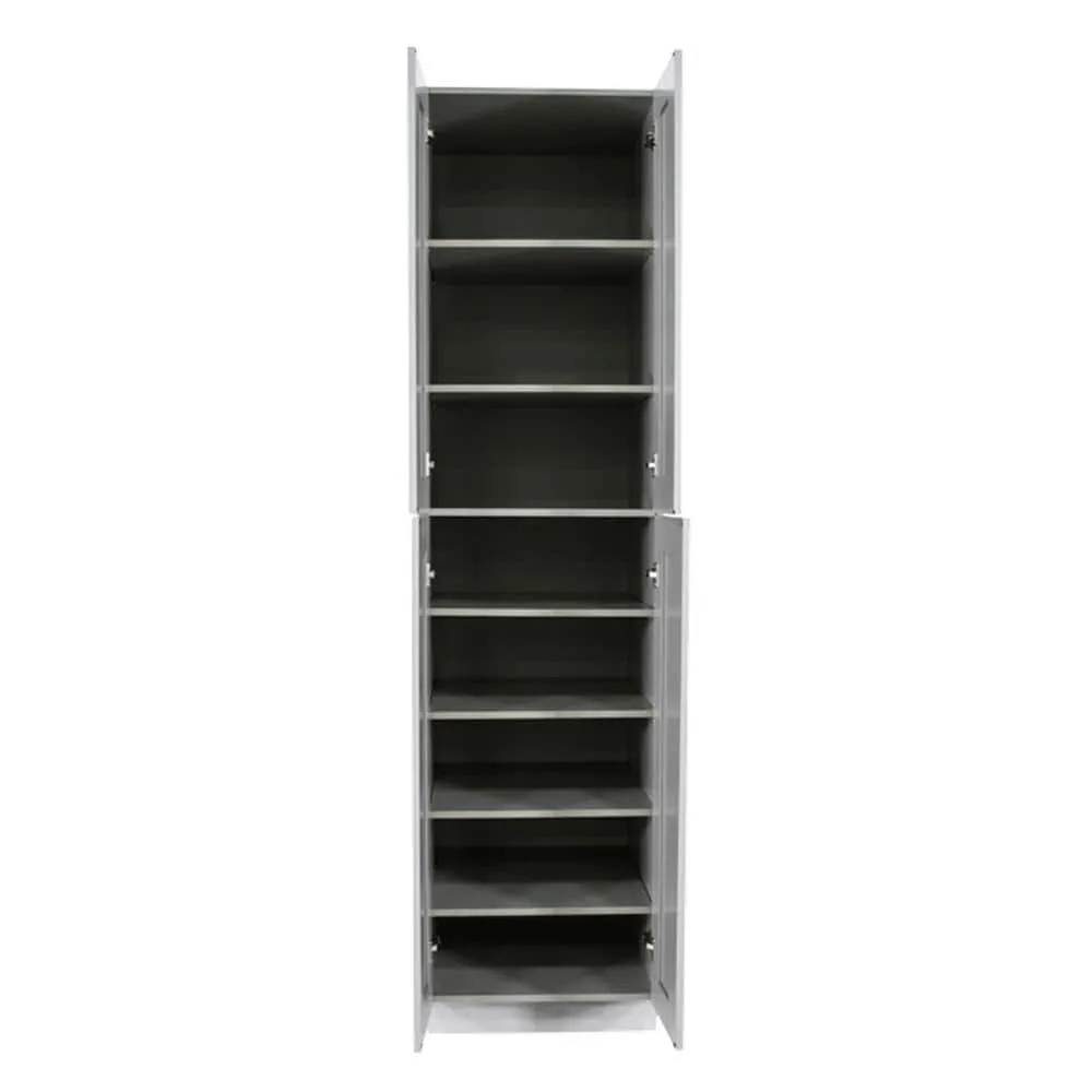 LIFEART CABINETRY Anchester Assembled 24 in. x 84 in. x 27 in. Tall Pantry with 4 Doors in Light Gray, photo 3 of 7