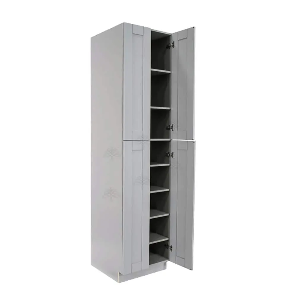 LIFEART CABINETRY Anchester Assembled 24 in. x 90 in. x 27 in. Tall Pantry with 4 Doors in Light Gray, photo 3 of 6