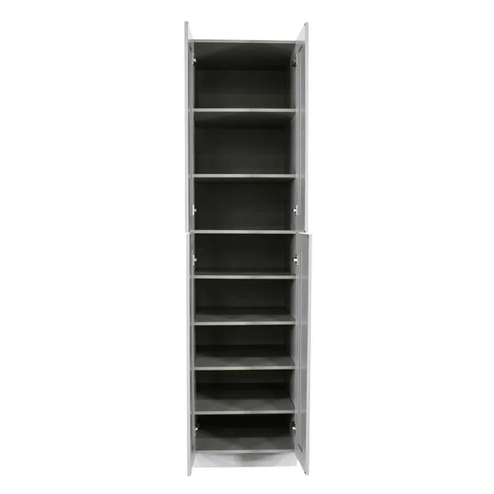LIFEART CABINETRY Anchester Assembled 24 in. x 90 in. x 27 in. Tall Pantry with 4 Doors in Light Gray, photo 2 of 6