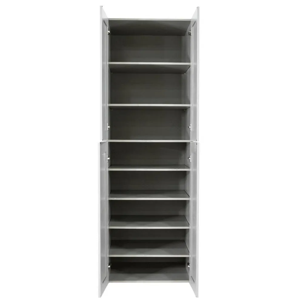 LIFEART CABINETRY Anchester Assembled 30 in. x 90 in. x 27 in. Tall Pantry with 4 Doors in Light Gray, photo 3 of 7