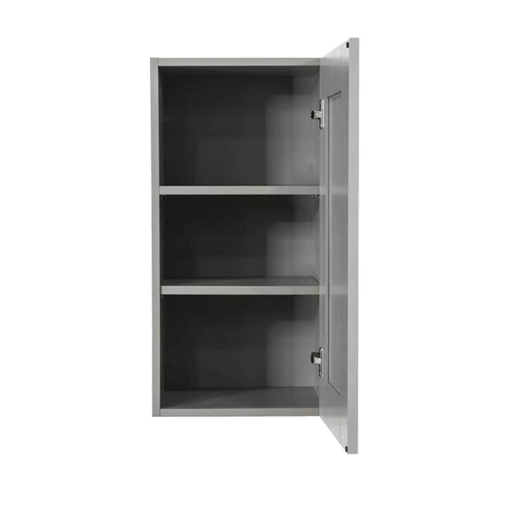 LIFEART CABINETRY Anchester Assembled 15x36x12 in. Wall Cabinet with 1 Door 2 Shelves in Light Gray, photo 2 of 6