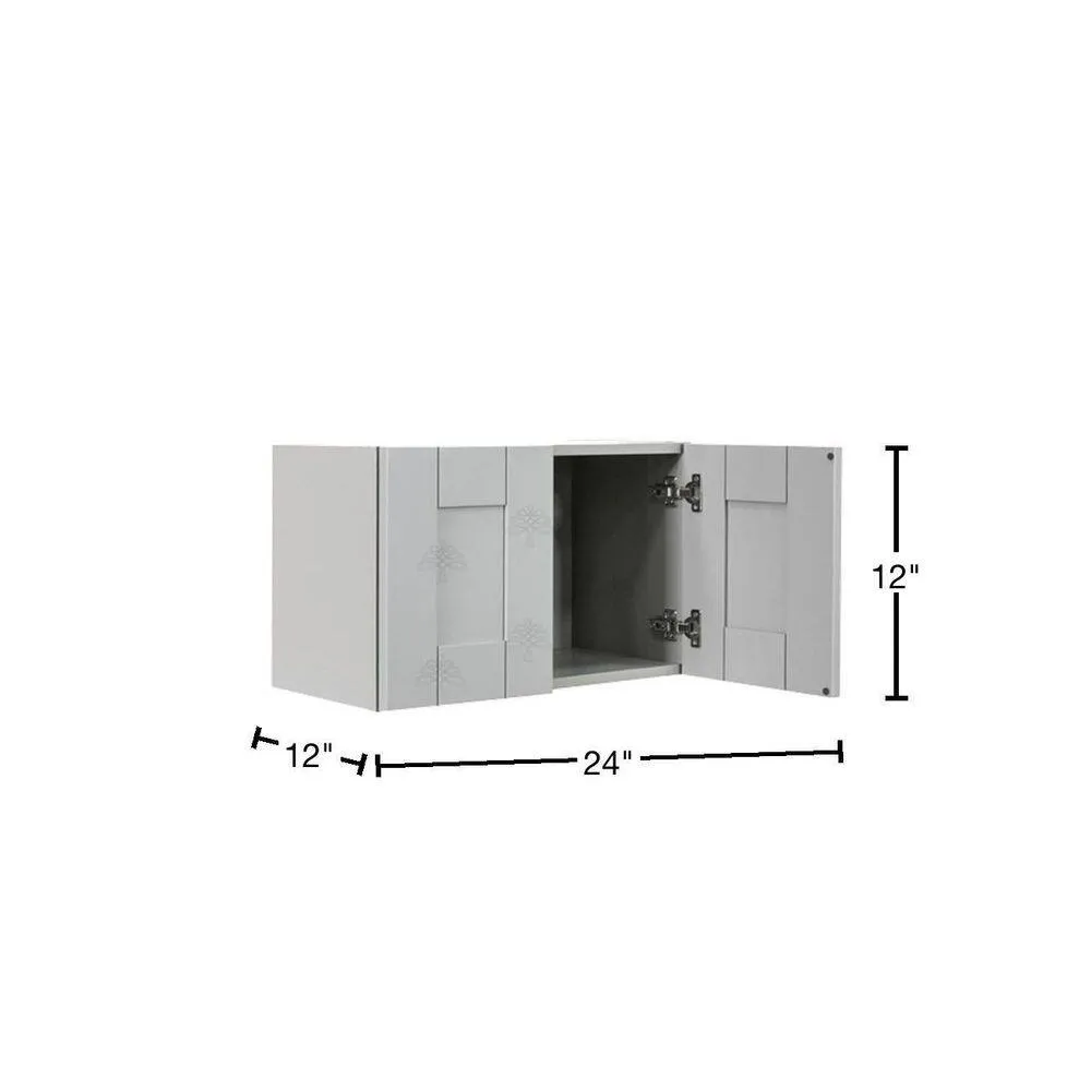 LIFEART CABINETRY Anchester Assembled 24x12x12 in. Wall Cabinet with 2 Doors no Shelf in Light Gray, photo 2 of 7
