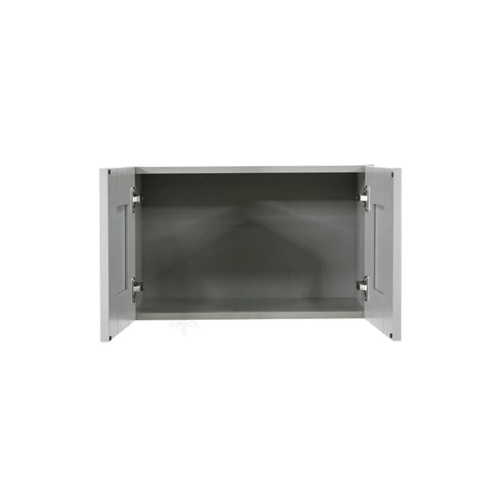 LIFEART CABINETRY Anchester Assembled 24x15x12 in. Wall Cabinet with 2 Doors no Shelf in Light Gray, photo 3 of 7