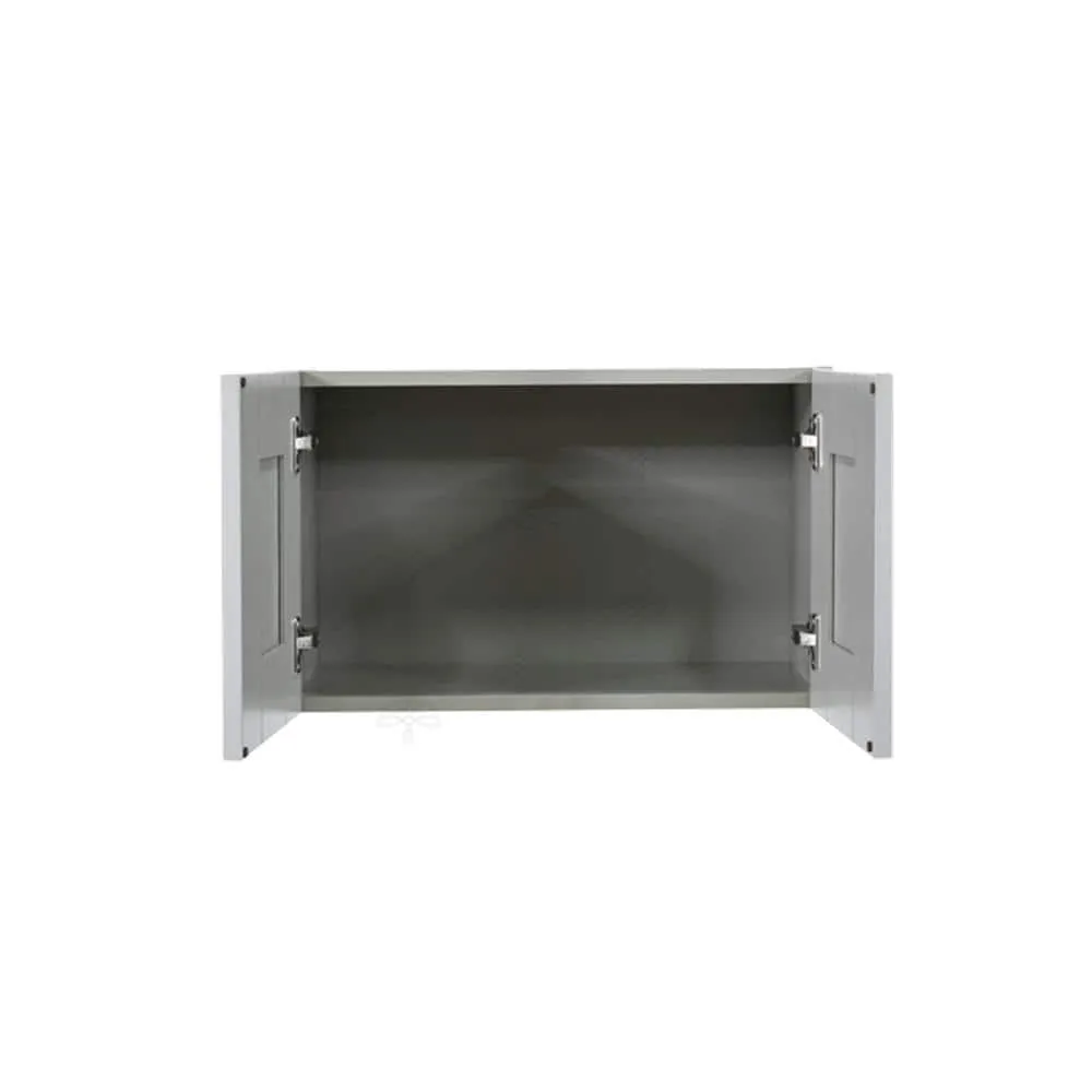 LIFEART CABINETRY Anchester Assembled 24x18x12 in. Wall Cabinet with 2 Doors No Shelf in Light Gray, photo 3 of 7
