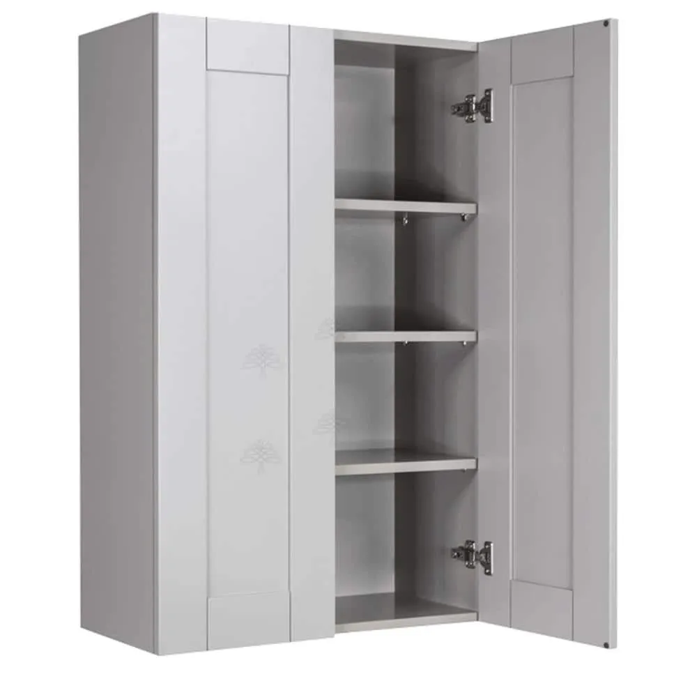 LIFEART CABINETRY Anchester Assembled 24x42x12 in. Wall Cabinet with 2 Doors 3 Shelves in Light Gray, photo 4 of 7