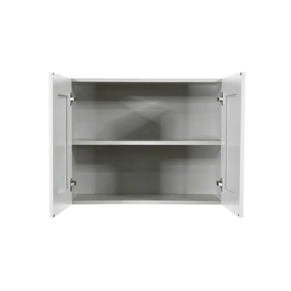 LIFEART CABINETRY Anchester Assembled 30 in. x 21 in. x 12 in. Wall Cabinet with 2 Doors 1 Shelf in Light Gray, photo 3 of 7