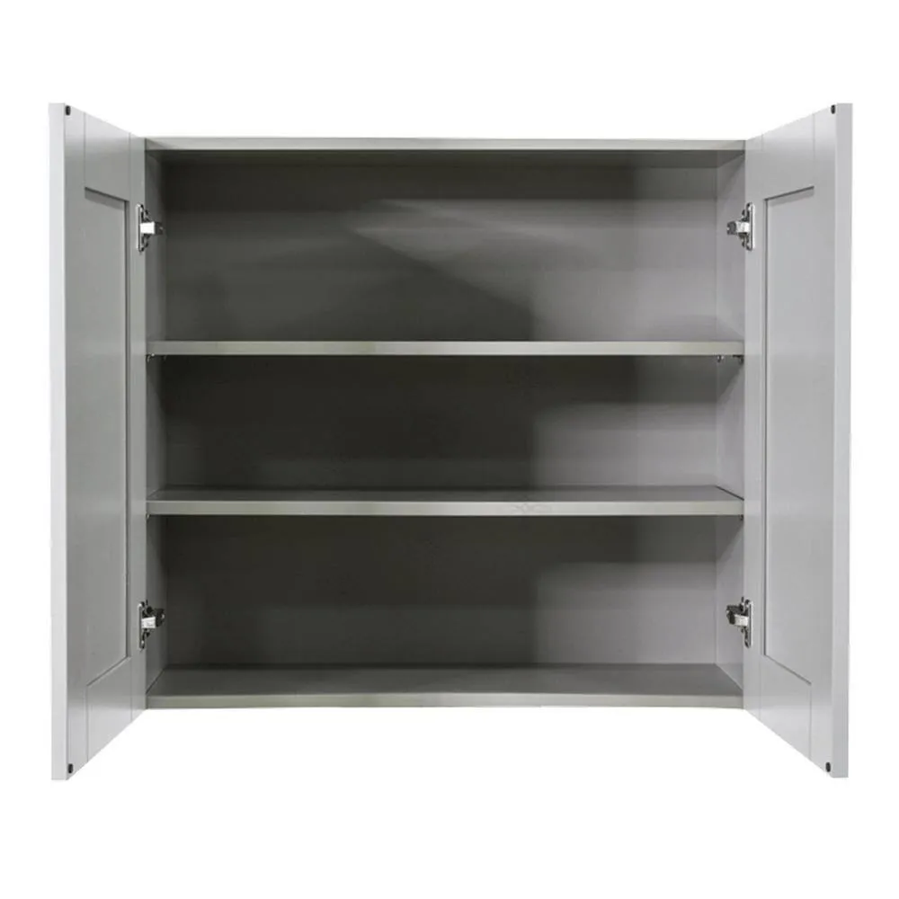 LIFEART CABINETRY Anchester Assembled 33x30x12 in. Wall Cabinet with 2 Doors 2 Shelves in Light Gray, photo 2 of 6