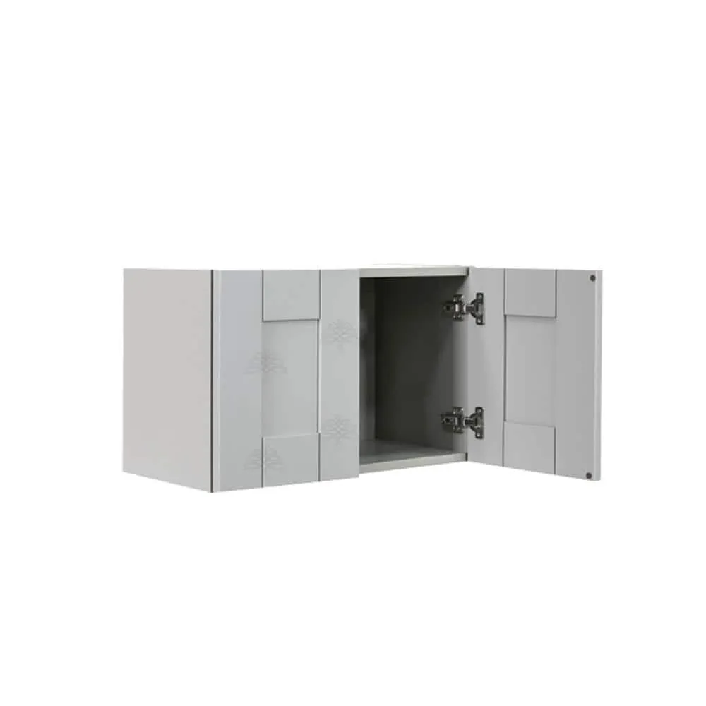 LIFEART CABINETRY Anchester Assembled 36x15x12 in. Wall Cabinet with 2 Doors No Shelf in Light Gray, photo 4 of 7