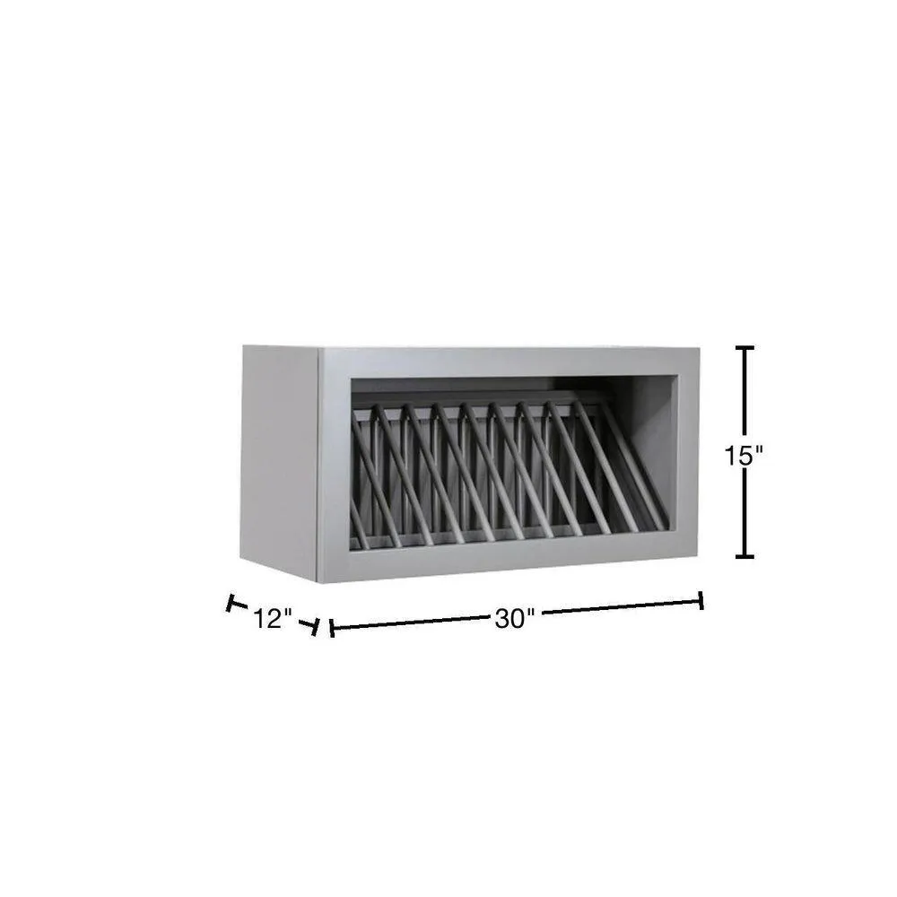 LIFEART CABINETRY Anchester Assembled 30x15x12 in. Wall Dish Holder Cabinet in Light Gray, photo 2 of 6