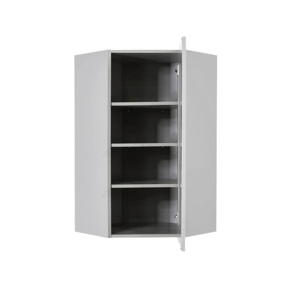 LIFEART CABINETRY Anchester Assembled 24x42x15 in. Wall Diagonal Corner Cabinet with 1 Door 3 Shelves in Light Gray, photo 2 of 6