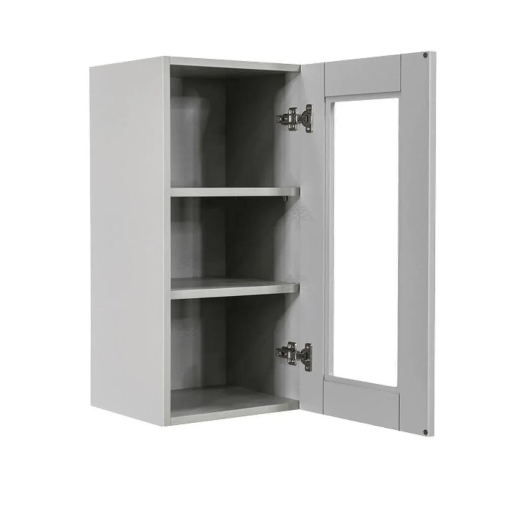 LIFEART CABINETRY Anchester Assembled 12x36x12 in. Wall Mullion Door Cabinet with 1 Door 2 Shelves in Light Gray, photo 3 of 6