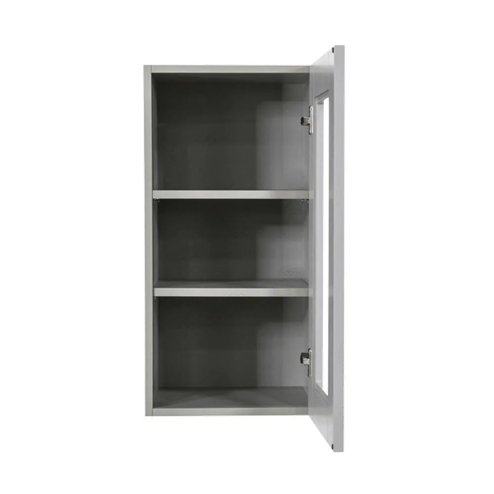 LIFEART CABINETRY Anchester Assembled 12x36x12 in. Wall Mullion Door Cabinet with 1 Door 2 Shelves in Light Gray, photo 2 of 6
