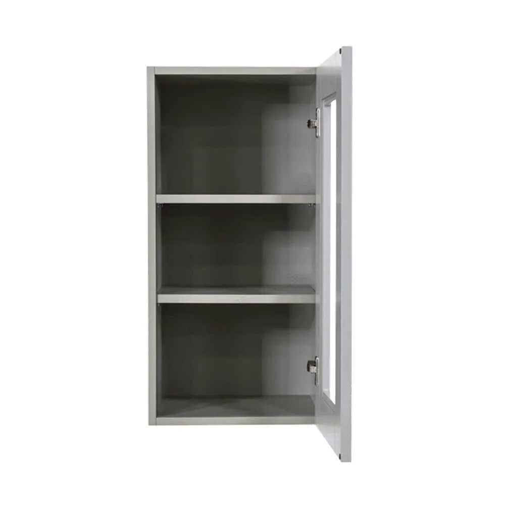 LIFEART CABINETRY Anchester Assembled 18x36x12 in. Wall Mullion Door Cabinet with 1 Door 2 Shelves in Light Gray, photo 2 of 6