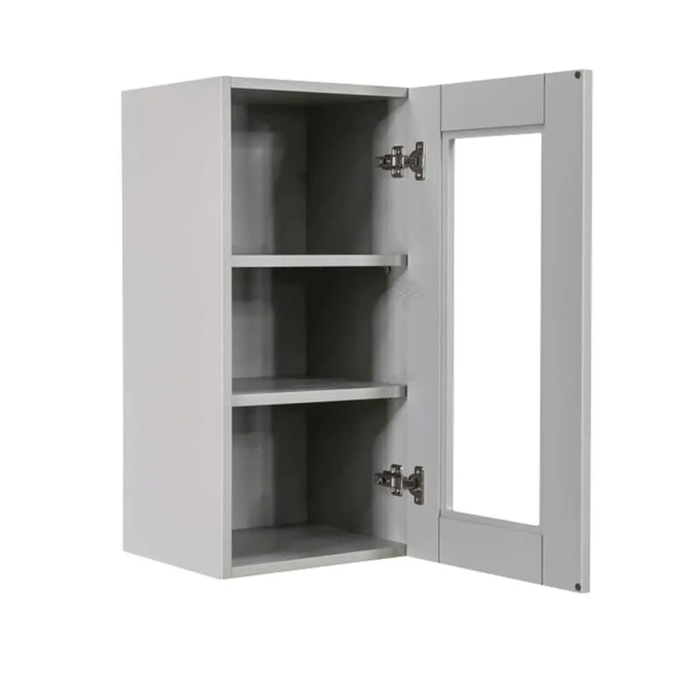 LIFEART CABINETRY Anchester Assembled 21x30x12 in. Wall Mullion Door Cabinet with 1 Door 2 Shelves in Light Gray, photo 3 of 6