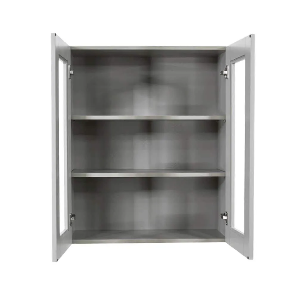 LIFEART CABINETRY Anchester Assembled 27x30x12 in. Wall Mullion Door Cabinet with 2 Doors 2 Shelves in Light Gray, photo 2 of 6