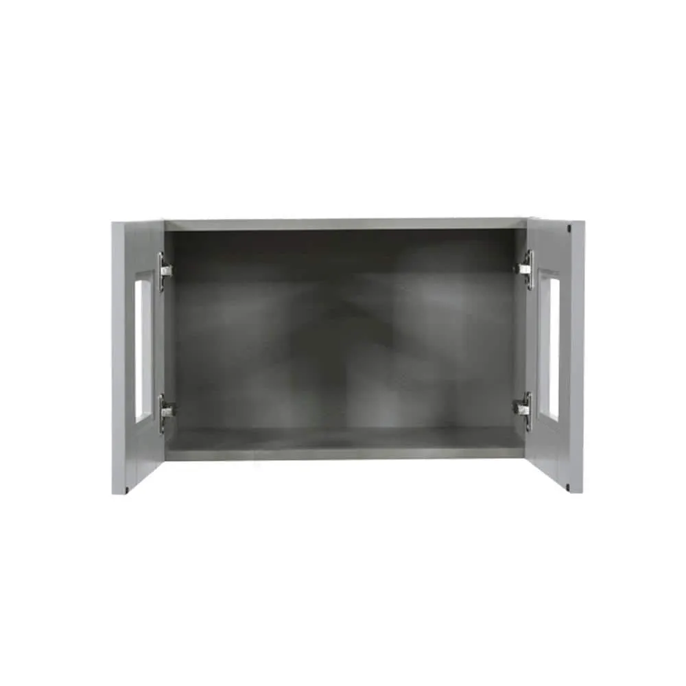 LIFEART CABINETRY Anchester Assembled 30x12x12 in. Wall Mullion Door Cabinet with 2 Doors in Light Gray, photo 2 of 6