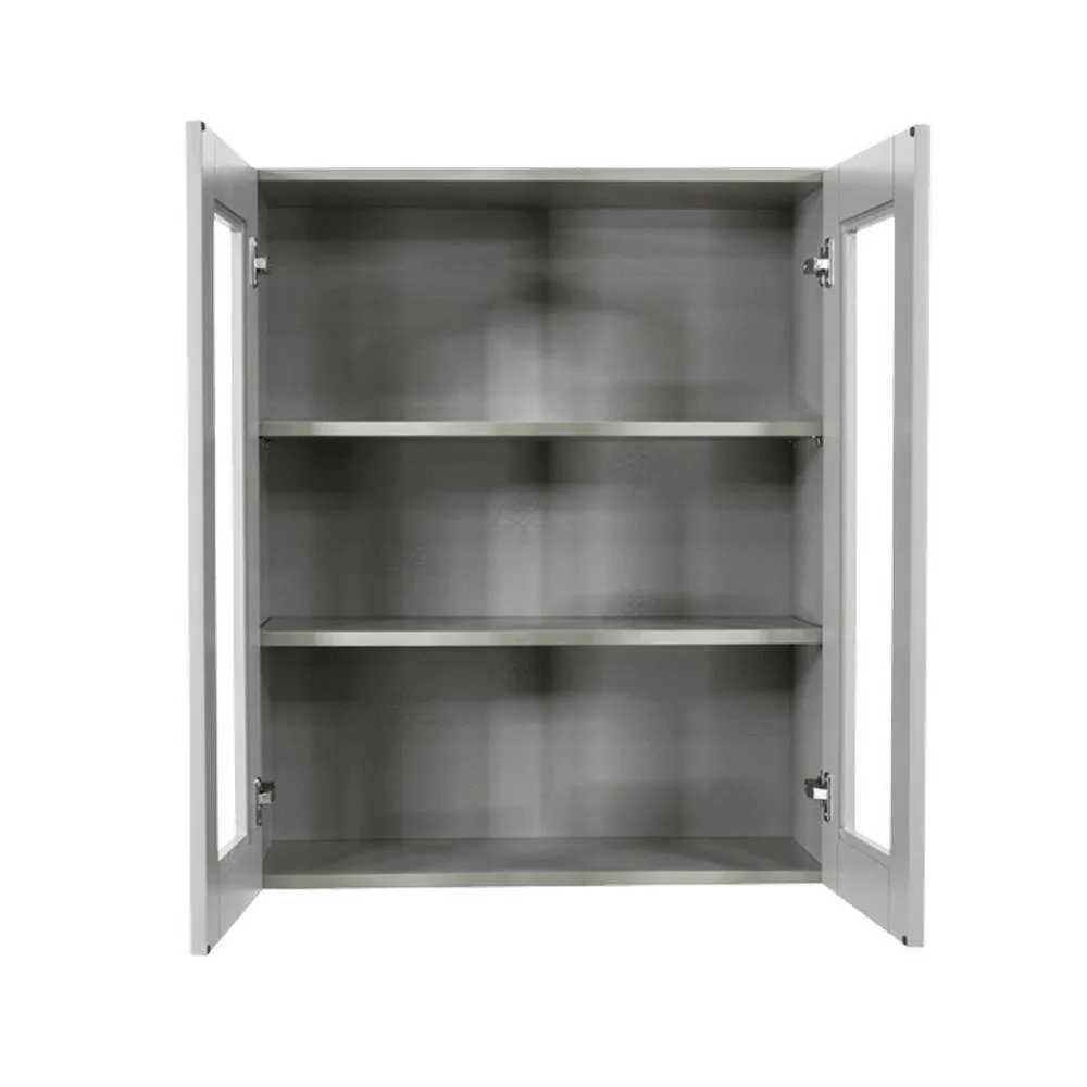 LIFEART CABINETRY Anchester Assembled 33x30x12 in. Wall Mullion Door Cabinet with 2 Doors 2 Shelves in Light Gray, photo 3 of 6