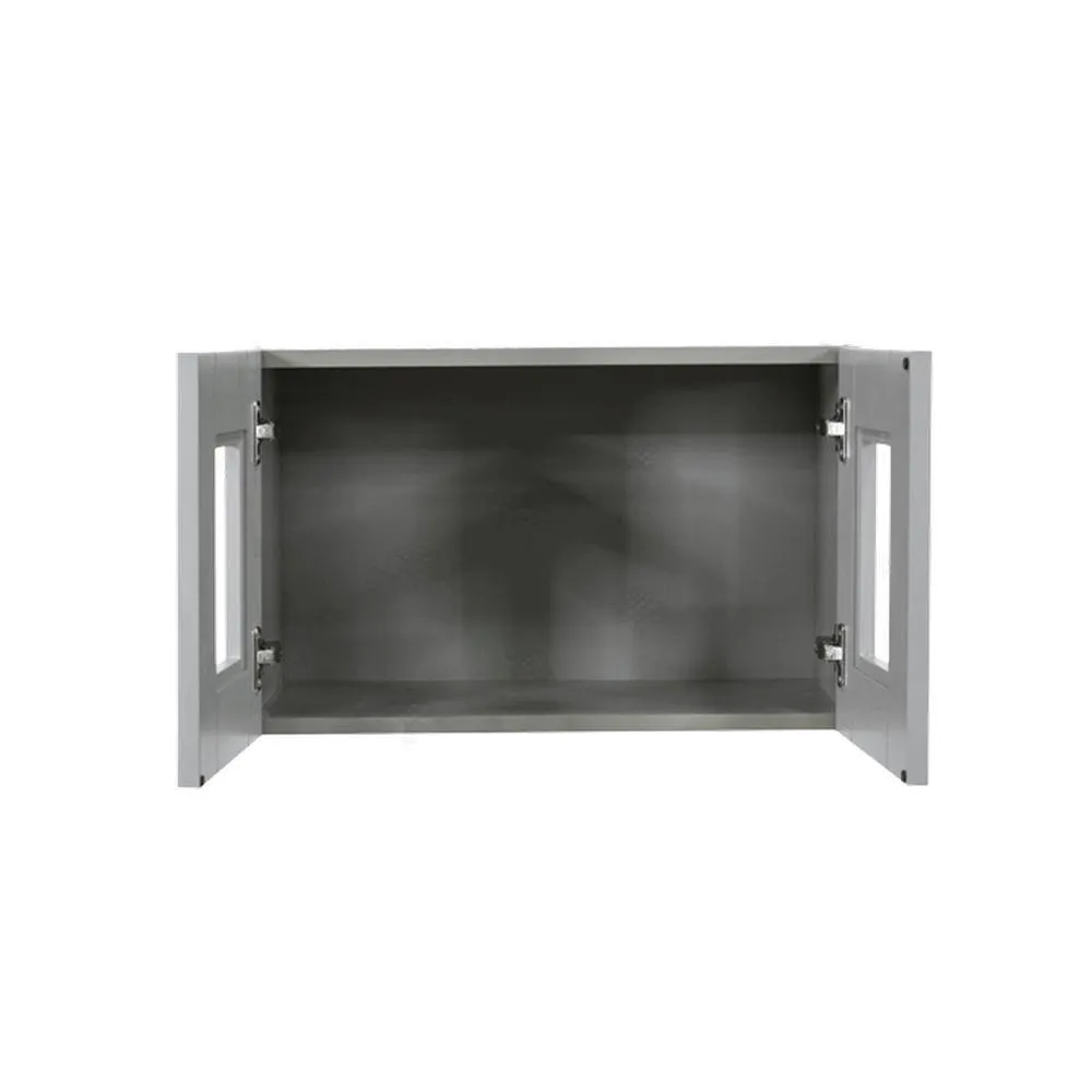 LIFEART CABINETRY Anchester Assembled 36x15x12 in. Wall Mullion Door Cabinet with 2 Doors in Light Gray, photo 2 of 6