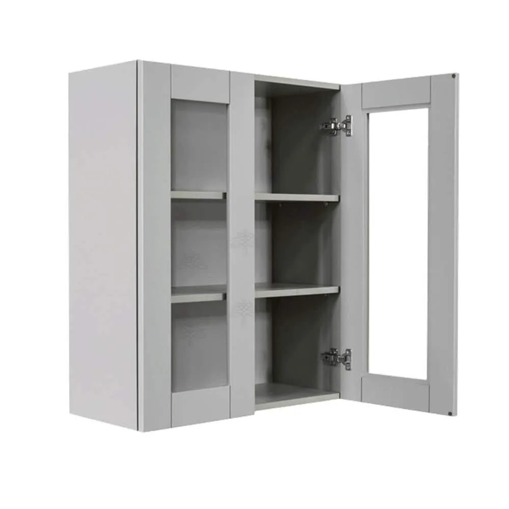 LIFEART CABINETRY Anchester Assembled 36x36x12 in. Wall Mullion Door Cabinet with 2 Doors 2 Shelves in Light Gray, photo 3 of 6
