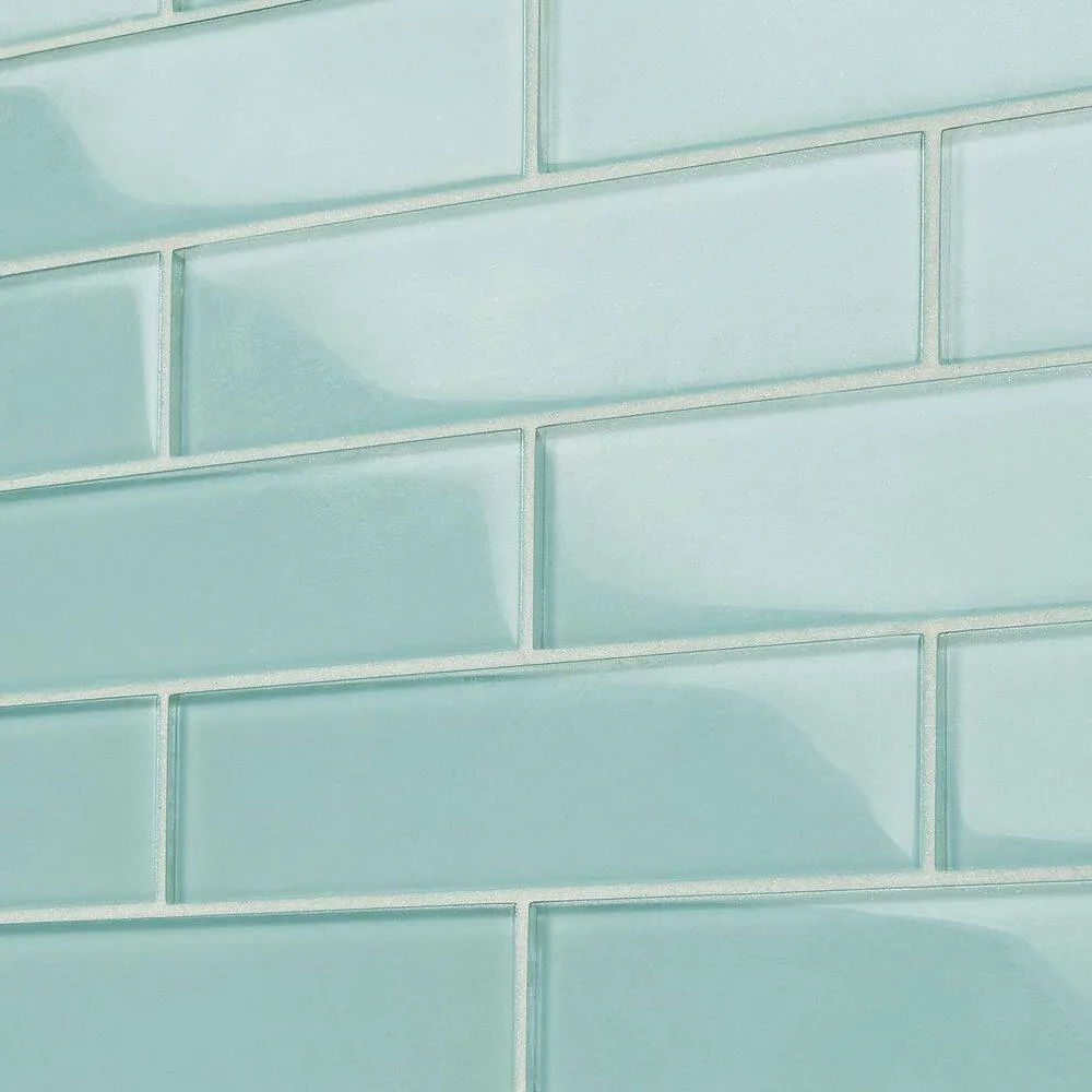 Ivy Hill Tile Contempo Light Green 2 in. x 8 in. x 8mm Polished Glass Floor and Wall Tile (36 pieces 4 sq.ft./Box), photo 3 of 7