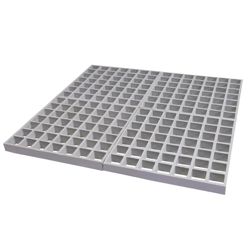 Wellco Fiberglass Molded Grating Composite for Floors Outdoor Drain Cover Deck Tile, 1.5x1.5x1in, 1x1ft, Gray, Gritted, photo 2 of 8