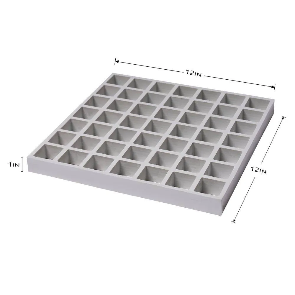 Wellco Fiberglass Molded Grating Composite for Floors Outdoor Drain Cover Deck Tile, 1.5x1.5x1in, 1x1ft, Gray, Gritted, photo 8 of 8