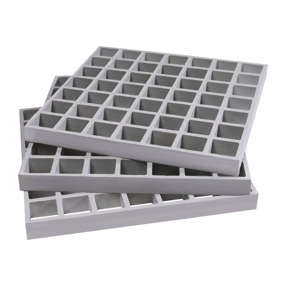 Wellco Fiberglass Molded Grating Composite for Floors Outdoor Drain Cover Deck Tile, 1.5x1.5x1in, 1x1ft, Gray, Gritted, photo 7 of 8