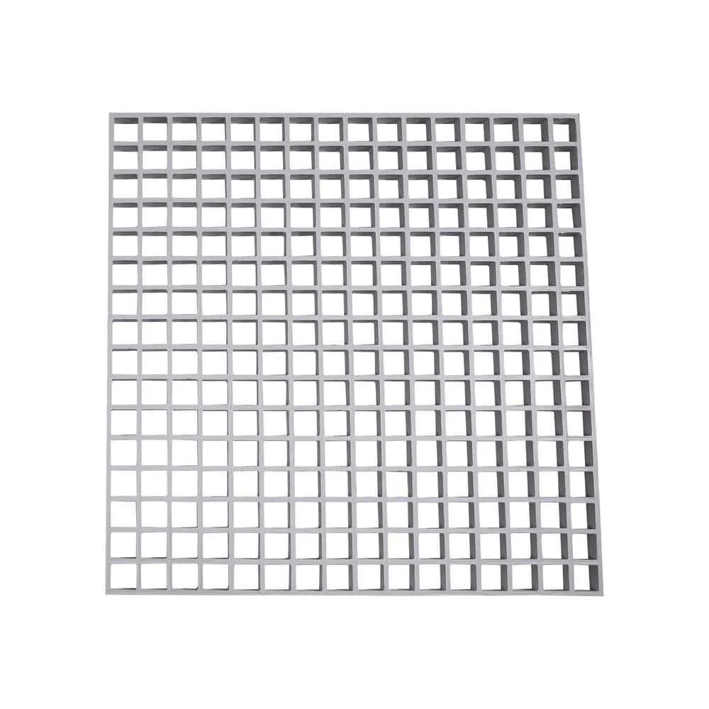 Wellco Fiberglass Molded Grating Composite for Floors Outdoor Drain Cover Deck Tile, 1.5x1.5x1in, 2x2ft, Gray, Gritted, photo 2 of 7