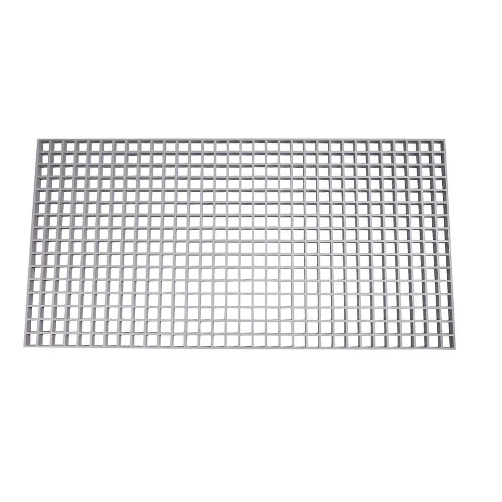 Wellco Fiberglass Molded Grating Composite for Floors Outdoor Drain Cover Deck Tile, 1.5x1.5x1in, 2x4ft, Gray, Gritted, photo 2 of 8